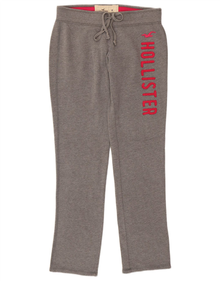 Calça feminina HOLLISTER com estampa gráfica UK 14 algodão cinza médio