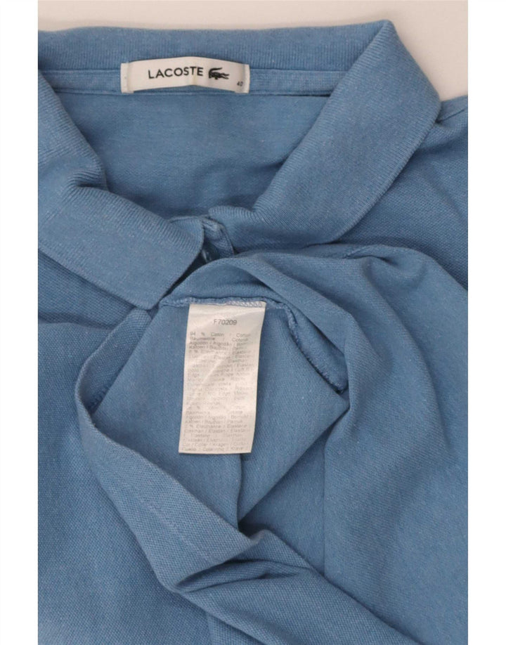 Camisa polo feminina Lacoste manga curta regular fit tamanho 40 azul médio