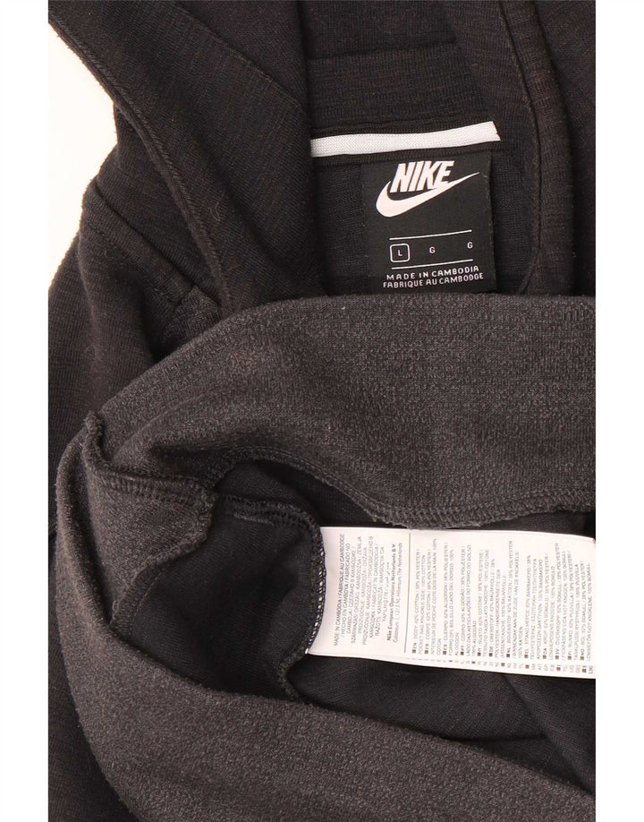Moletom com capuz masculino Nike grande cinza colorblock algodão