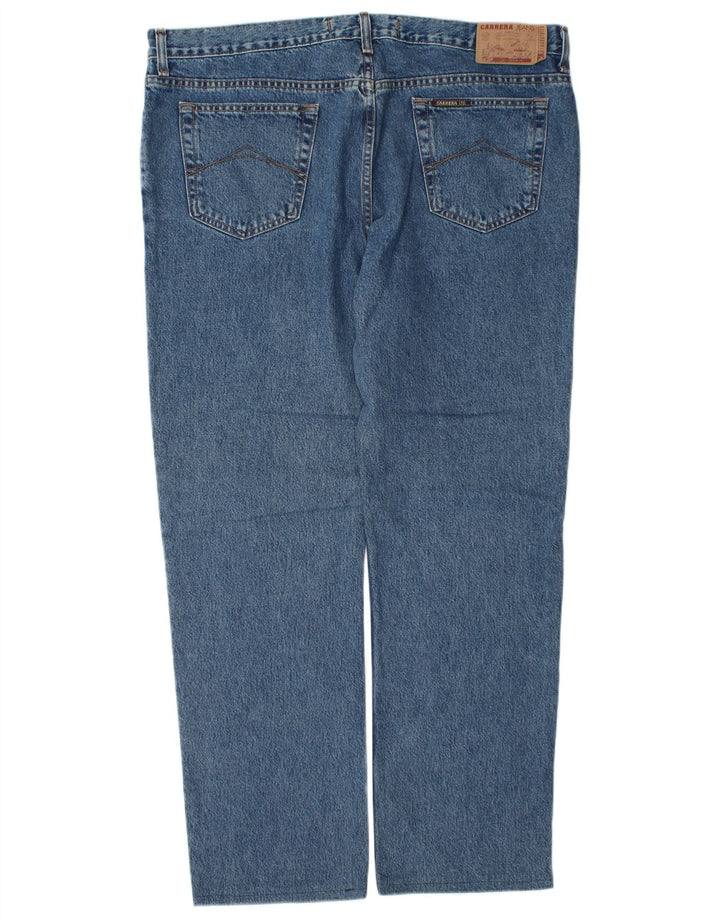 Carrera Mens Straight Jeans W42 L32 Azul Algodão