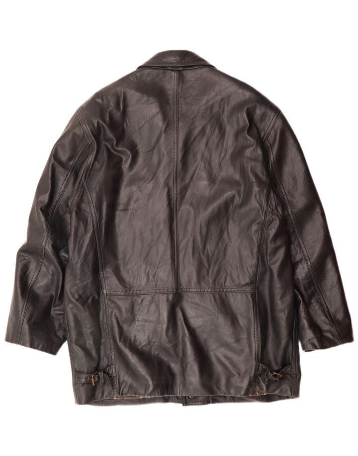 Jaqueta de couro masculina VINTAGE IT 54 2XL couro preto