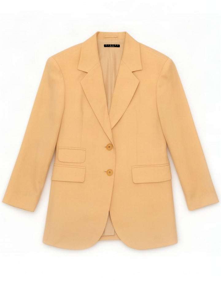 Sisley Womens 2 Button Blazer Jacket IT 40 Small Beige New Wool