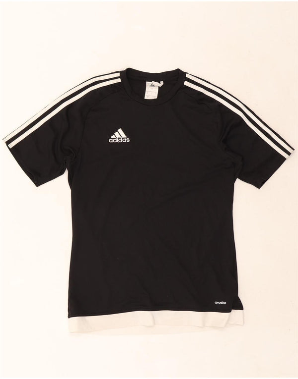 Adidas Mens Climalite Camiseta Top Pequeno Preto Colorblock Poliéster