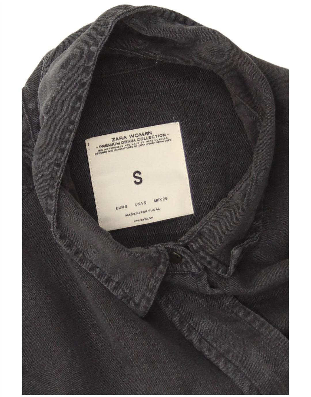 Camisa oversized feminina Zara UK 10 Small Grey Lyocell