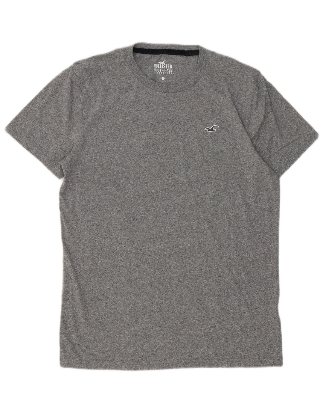 Camiseta masculina Hollister pequena cinza manchada