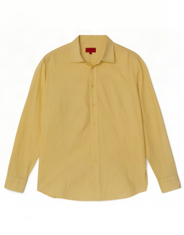 Camisa masculina Hugo Boss XL algodão amarelo