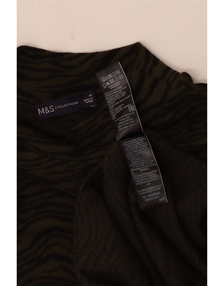 Vestido feminino Marks & Spencer UK 10 pequeno cáqui estampa animal