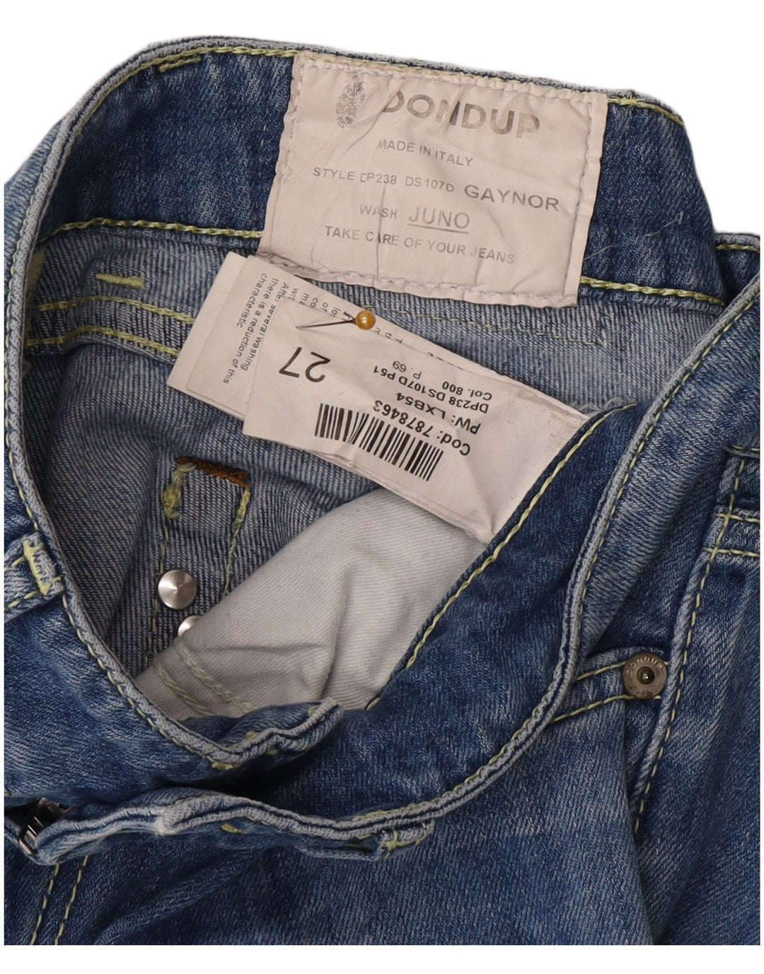 Dondup Jeans Slim Feminino W27 L29 Azul Algodão