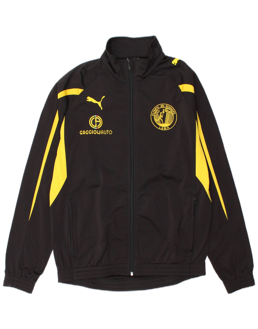 Puma Mens Graphic Tracksuit Top Jacket Pequeno Preto Colorblock Poliéster