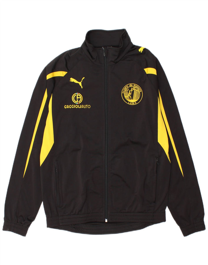 Puma Mens Graphic Tracksuit Top Jacket Pequeno Preto Colorblock Poliéster