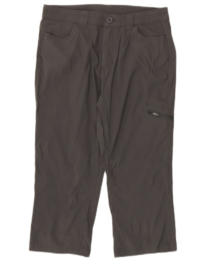 EDDIE BAUER Calça feminina reta cargo capri US 4 pequena W30 L21 cinza