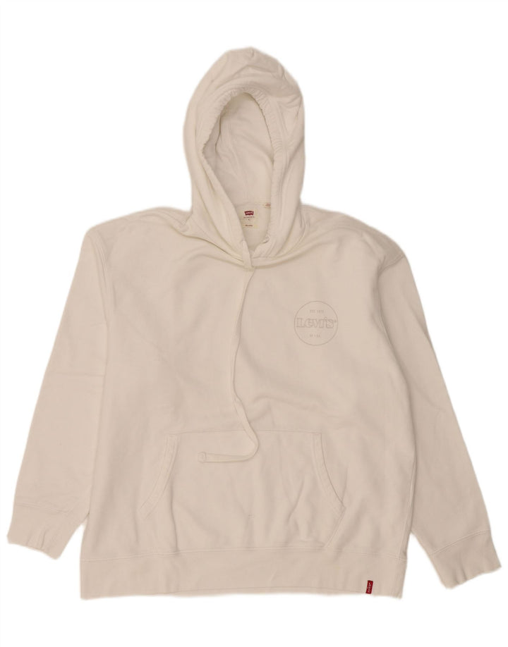 Suéter com capuz relaxado masculino Levi's grande algodão branco