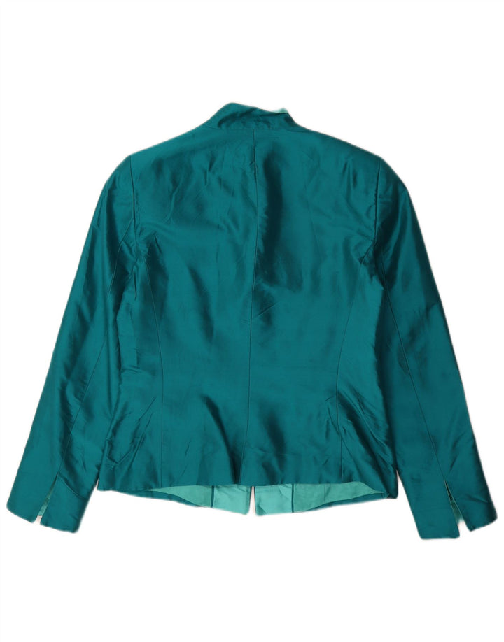 Jaqueta blazer feminina com zíper completo Luisa Spagnoli IT 44 seda verde médio