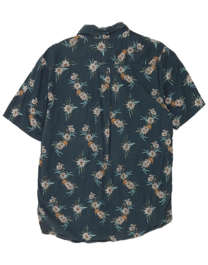 Camisa masculina de manga curta Classic Fit da Volcom, algodão floral azul médio