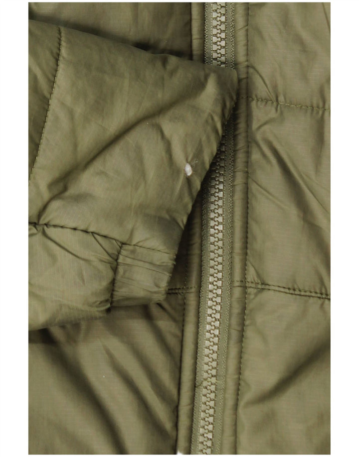 Jaqueta acolchoada com capuz masculina Nike UK 38 poliéster cáqui médio