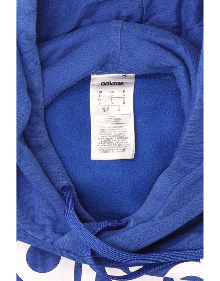 ADIDAS Mens Graphic Hoodie Jumper Pequeno Azul Algodão