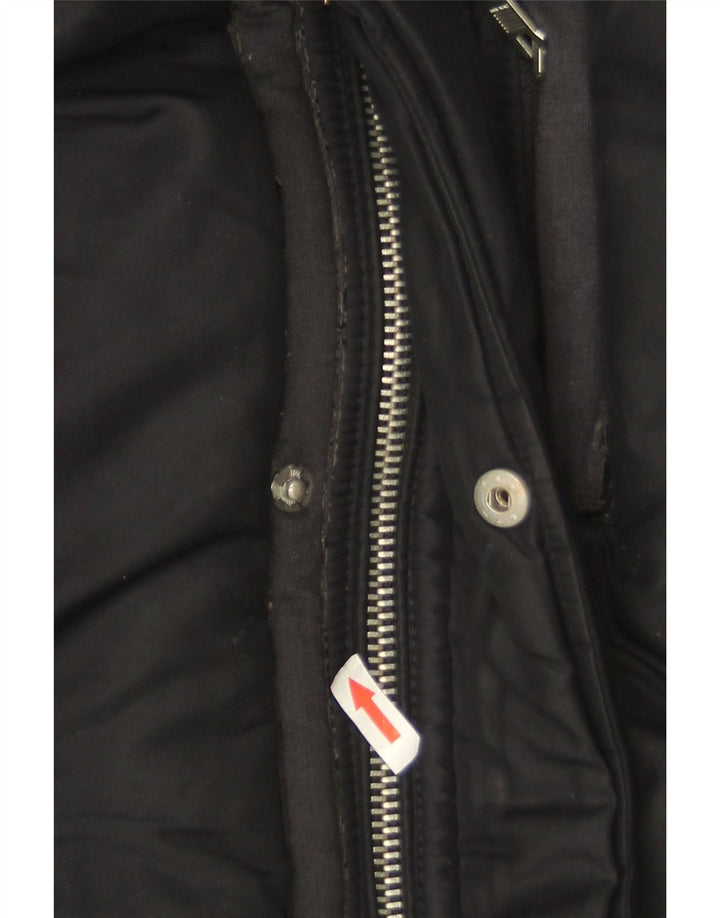 Jaqueta bomber masculina Zara com capuz Reino Unido 40 grande poliéster azul marinho