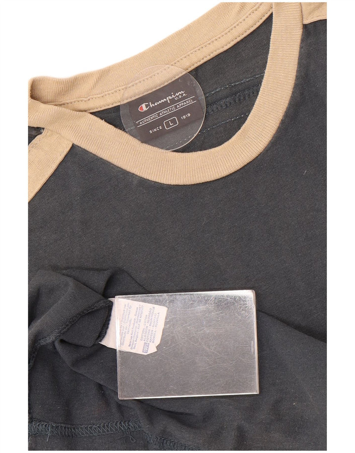 CHAMPION Colete Masculino Top Grande Algodão Colourblock Cinza