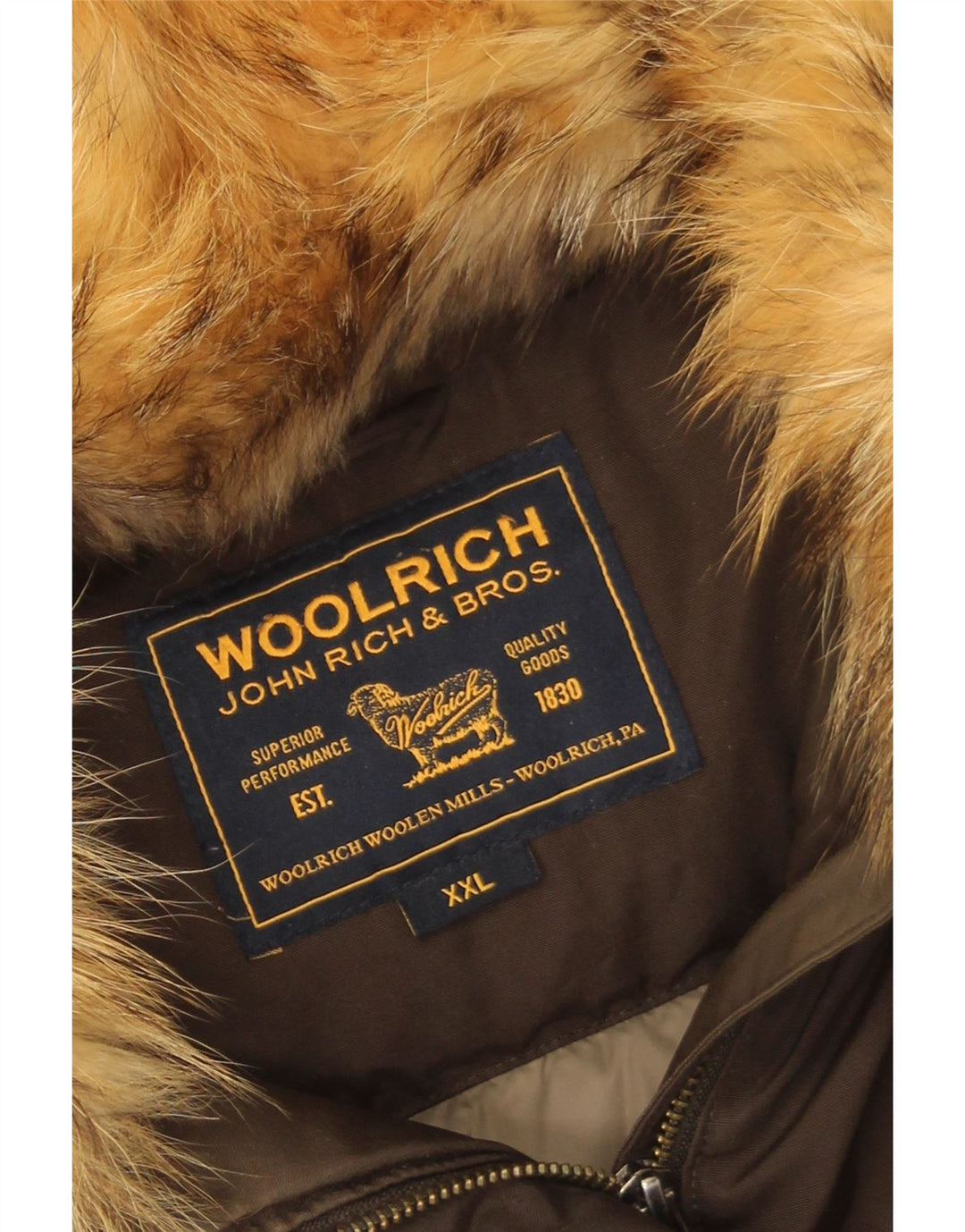 Casaco acolchoado feminino Woolrich UK 20 2XL algodão cáqui