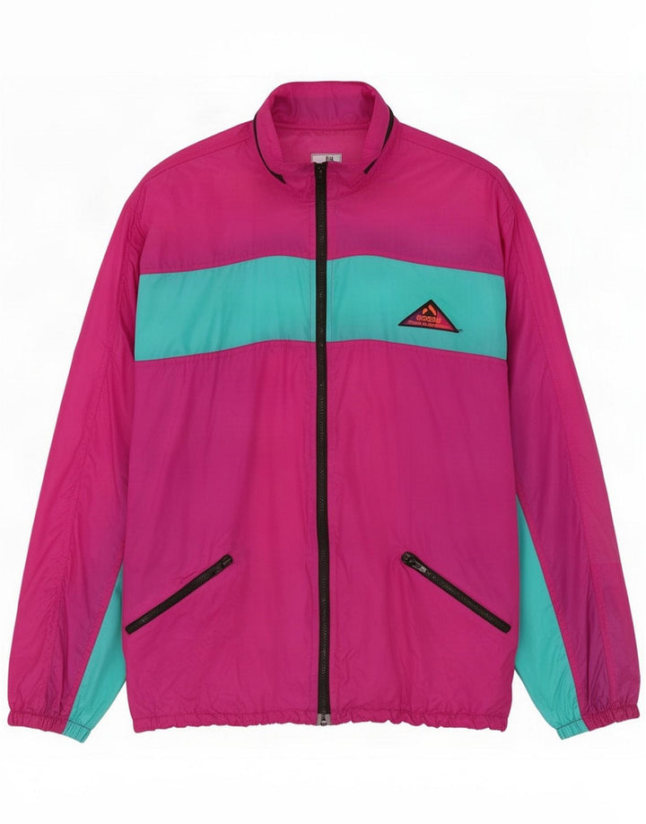 Aesse Jaqueta masculina de agasalho pequeno rosa Colourblock poliamida