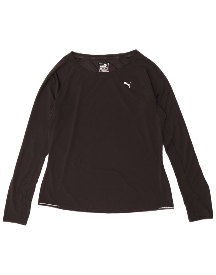 Top feminino Puma manga comprida UK 16 grande poliéster preto