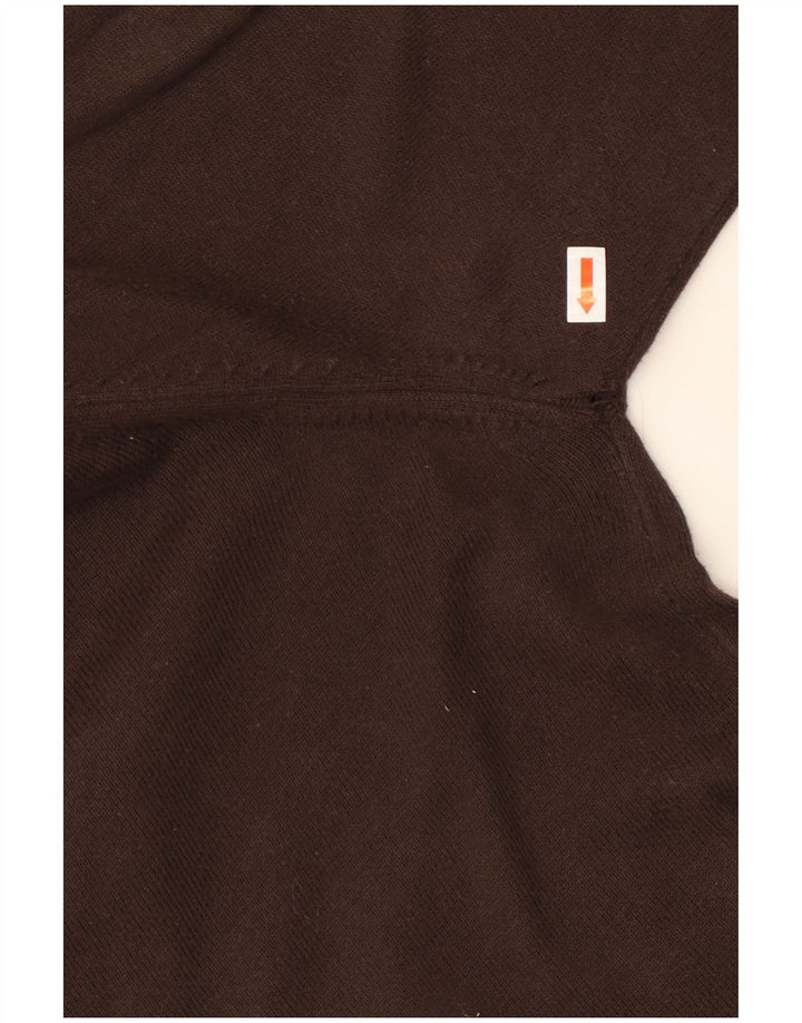 Suéter feminino DIESEL com gola redonda e botão, Reino Unido 14, algodão marrom médio