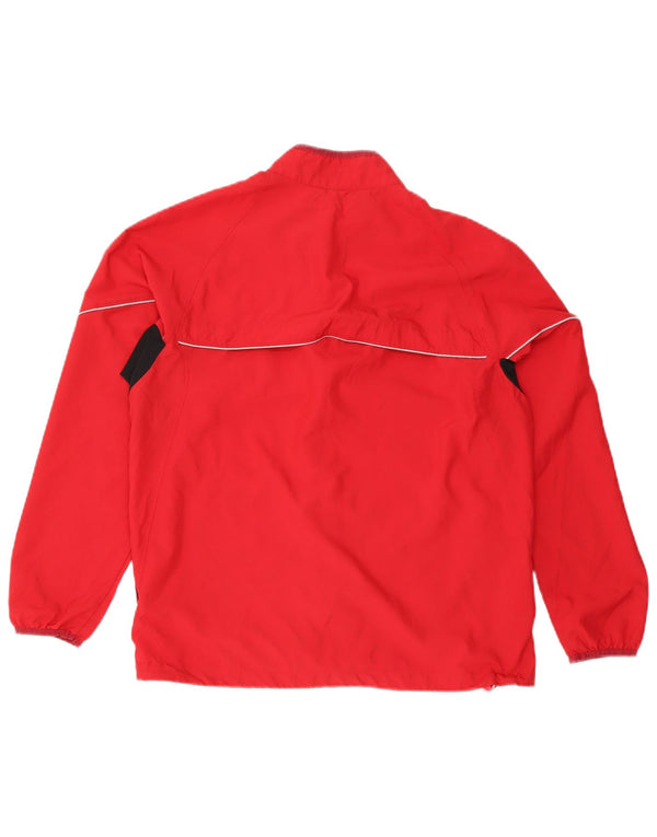 Nike Mens Tracksuit Top Jacket UK 39/41 Médio Vermelho Colorblock Poliéster