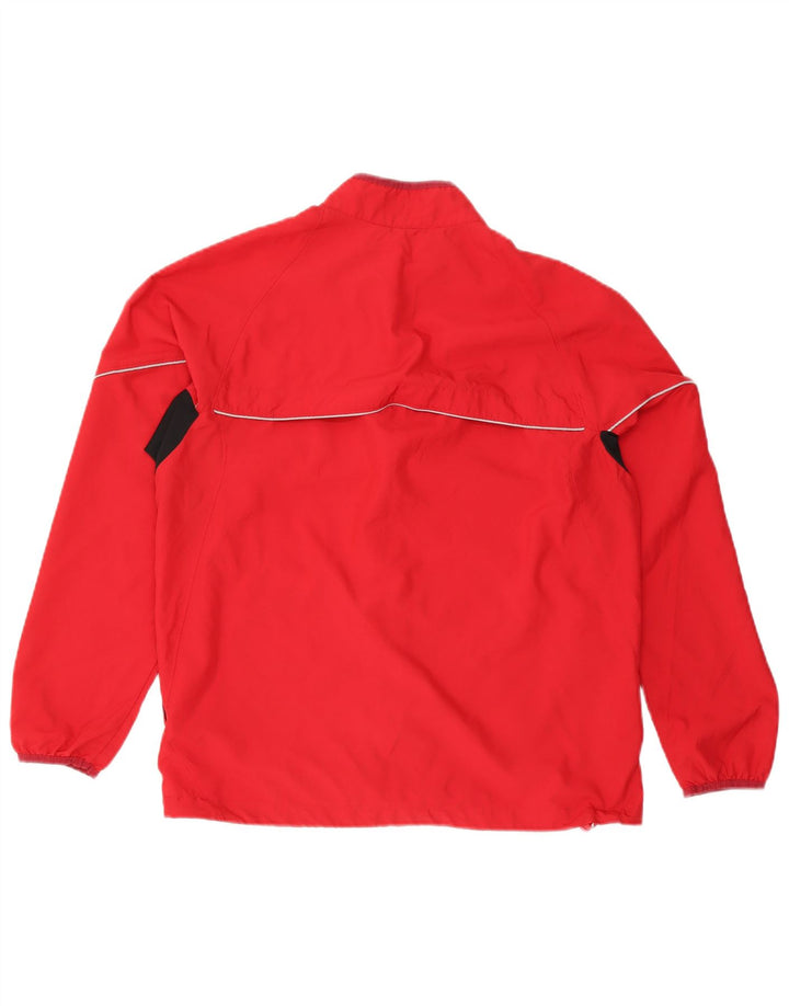 Nike Mens Tracksuit Top Jacket UK 39/41 Médio Vermelho Colorblock Poliéster