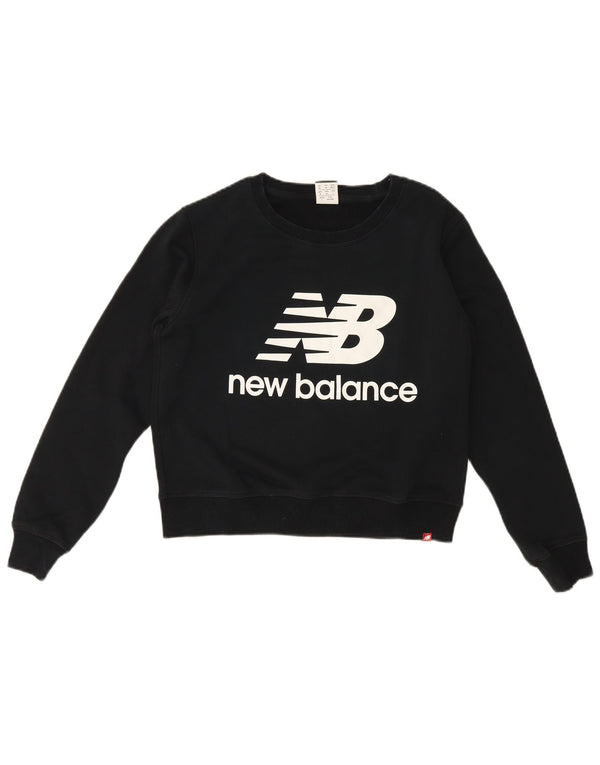 Moletom feminino New Balance com corte gráfico Jumper UK 14 médio preto algodão