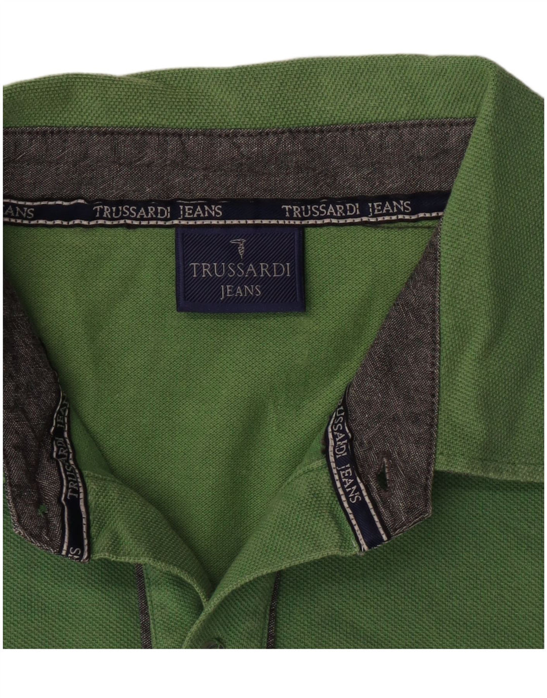 Camisa polo masculina TRUSSARDI JEANS grande algodão verde