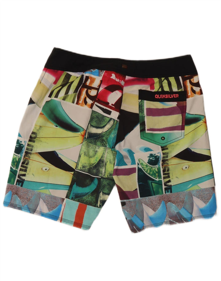 Shorts de natação masculino Quiksilver com padrão abstrato médio multicolorido