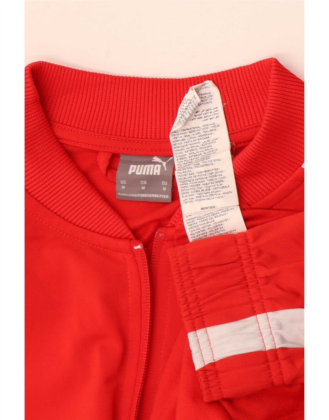 Puma Mens Tracksuit Top Jacket Médio Vermelho Colorblock Poliéster