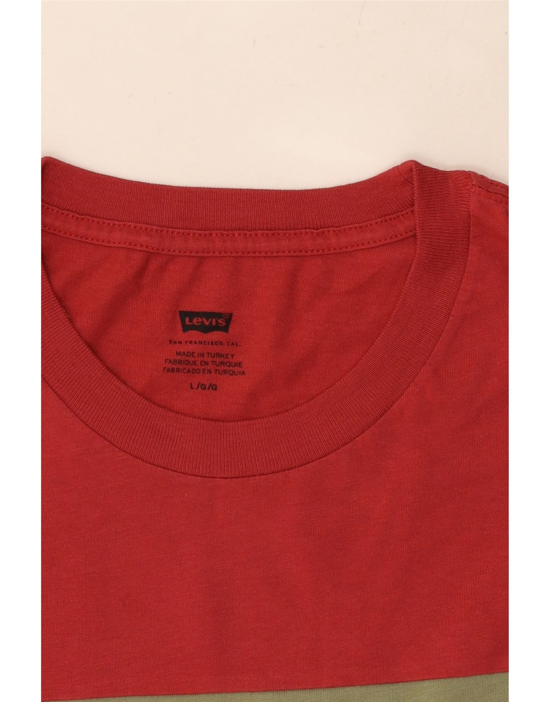 Camiseta gráfica masculina LEVI'S Top grande bloco colorido vermelho