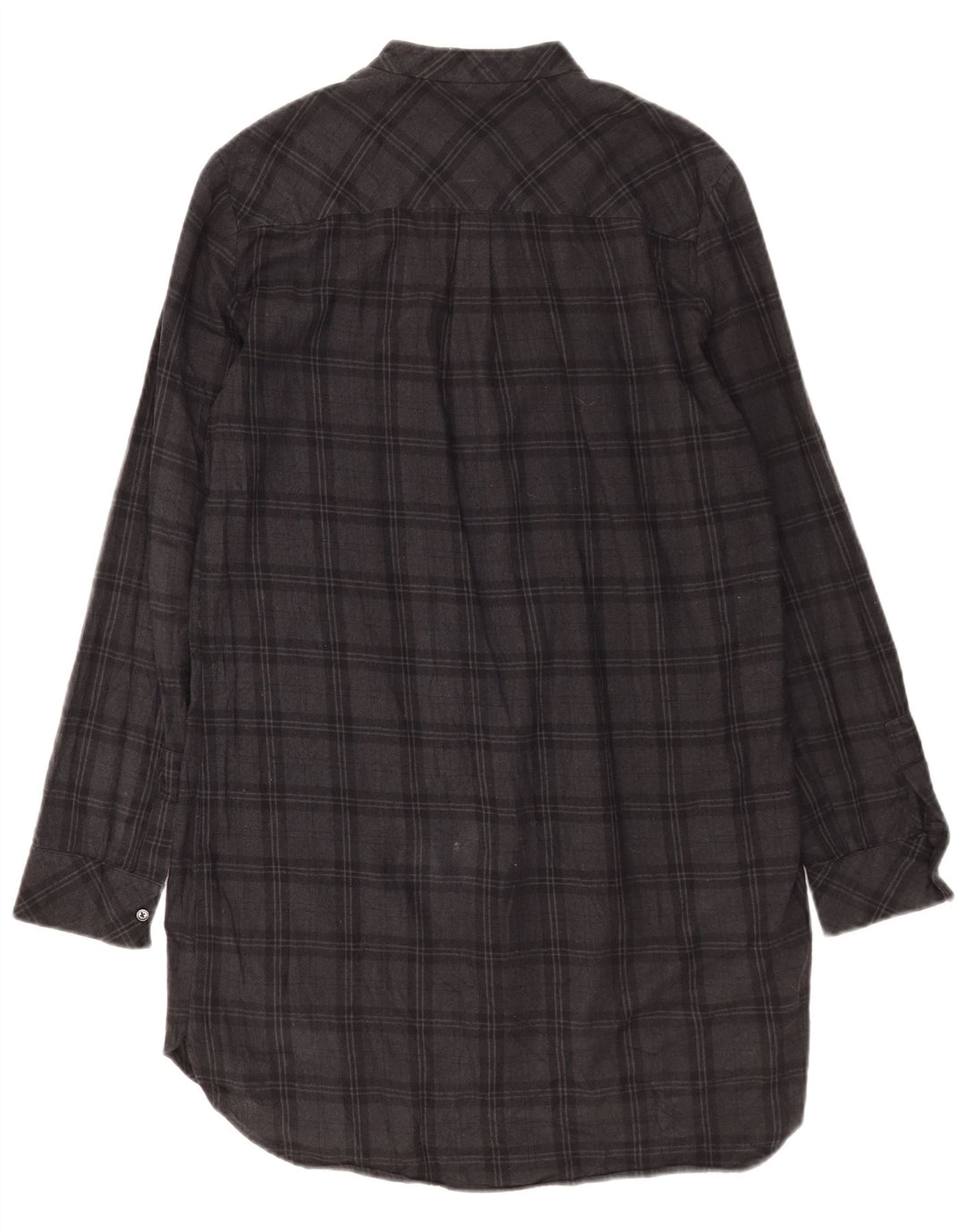 Vestido feminino de manga comprida Zara UK 14 xadrez cinza médio