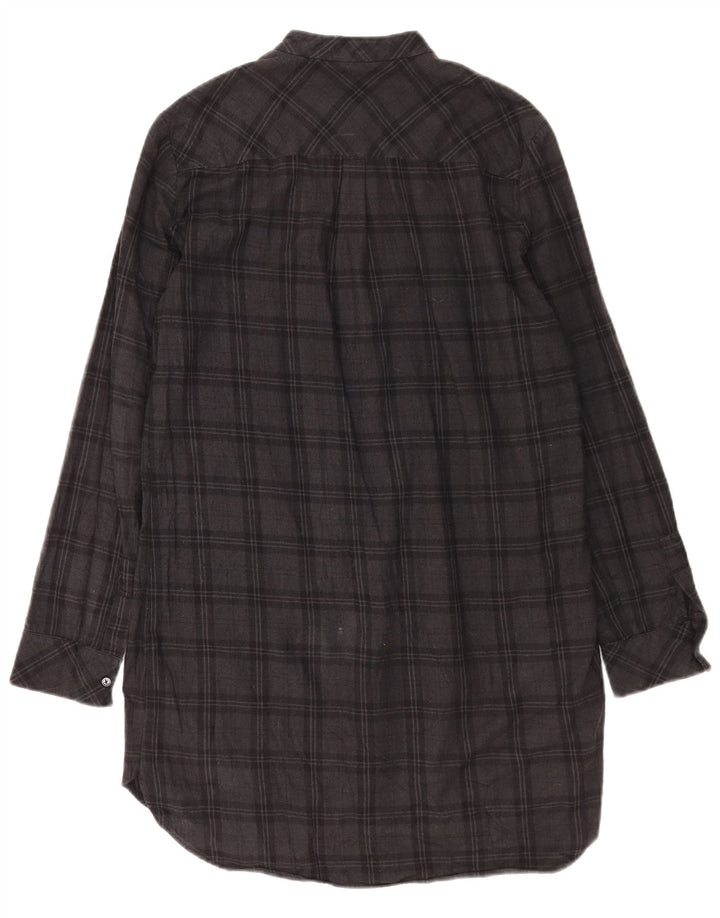 Vestido feminino de manga comprida Zara UK 14 xadrez cinza médio