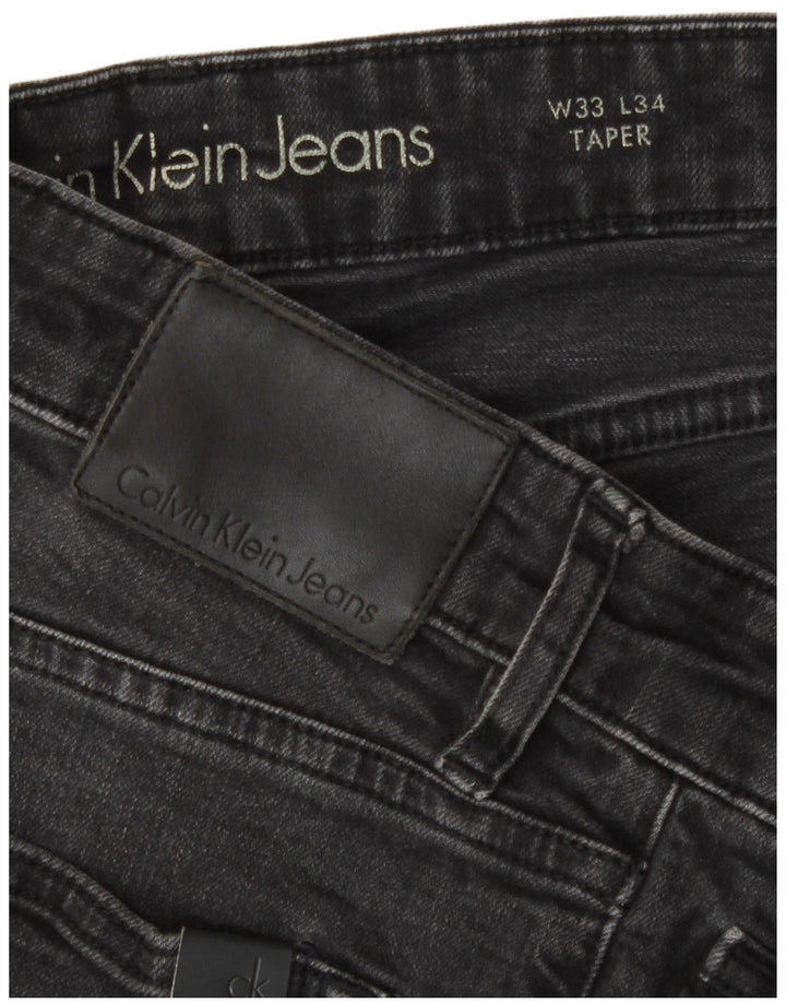 Calça jeans masculina Calvin Klein Tapered W33 L29 algodão cinza