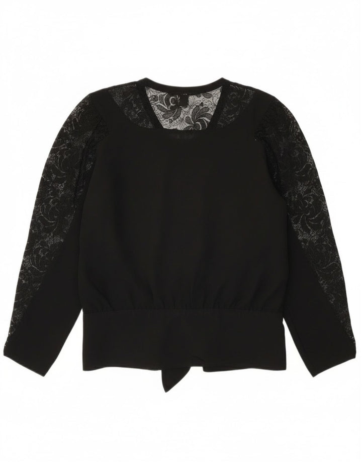 Blusa Feminina Superior Manga Longa Top EU 40 Viscose Preta Média