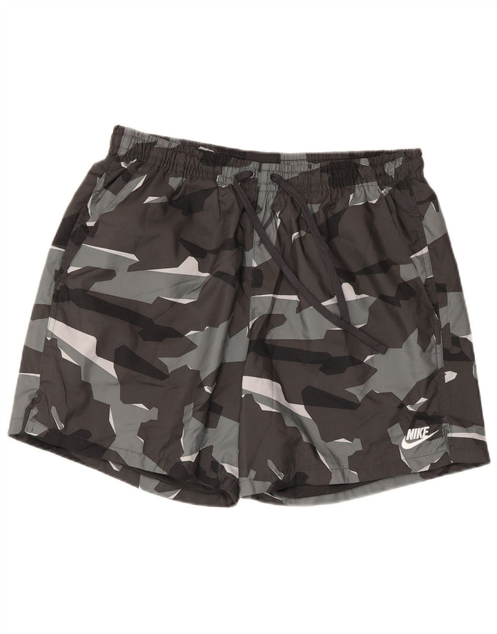 Shorts esportivos masculinos Nike grande poliéster camuflado cinza