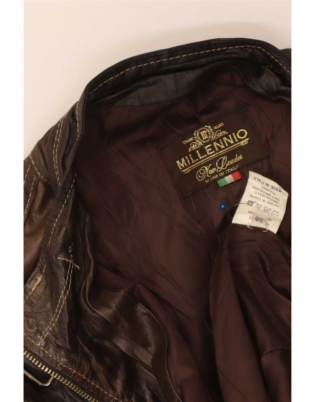 Jaqueta de couro masculina vintage Reino Unido 40 grande couro marrom