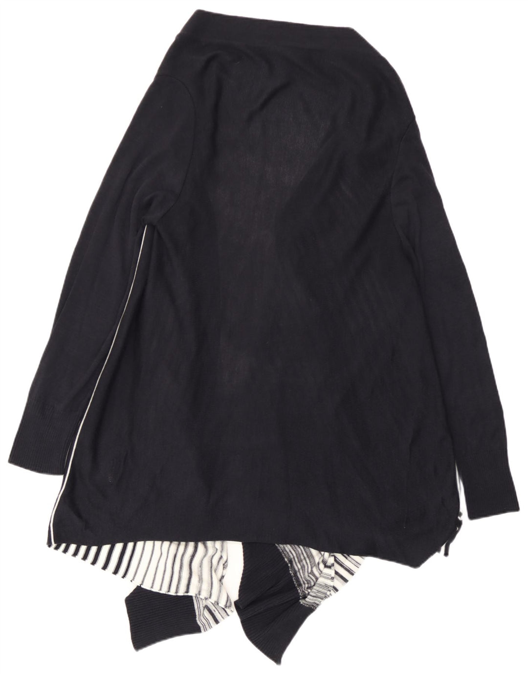 Suéter cardigã assimétrico feminino Marks & Spencer Reino Unido 14 grande preto