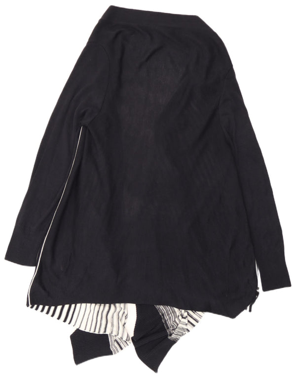 Suéter cardigã assimétrico feminino Marks & Spencer Reino Unido 14 grande preto