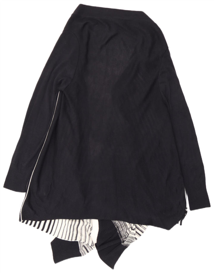 Suéter cardigã assimétrico feminino Marks & Spencer Reino Unido 14 grande preto