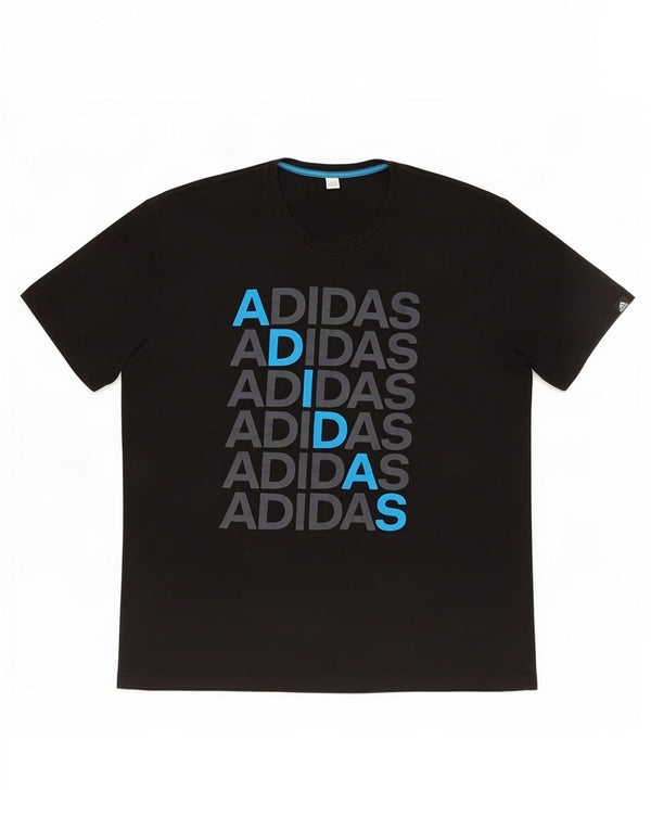 Adidas Mens Graphic T-Shirt Top XL Algodão Preto