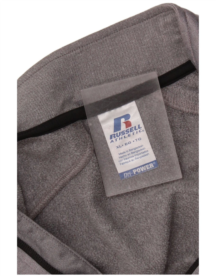 Suéter Russell Athletic masculino com zíper e gola XL cinza