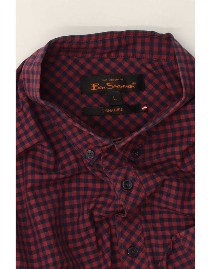 BEN SHERMAN Mens Shirt Large Red Gingham Vintage Ben Sherman and Second-Hand Ben Sherman from Messina Hembry 