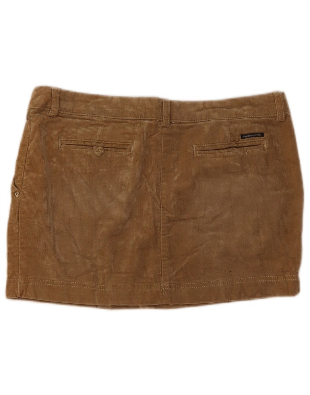 Minissaia feminina de veludo cotelê Maison Scotch W34 grande marrom
