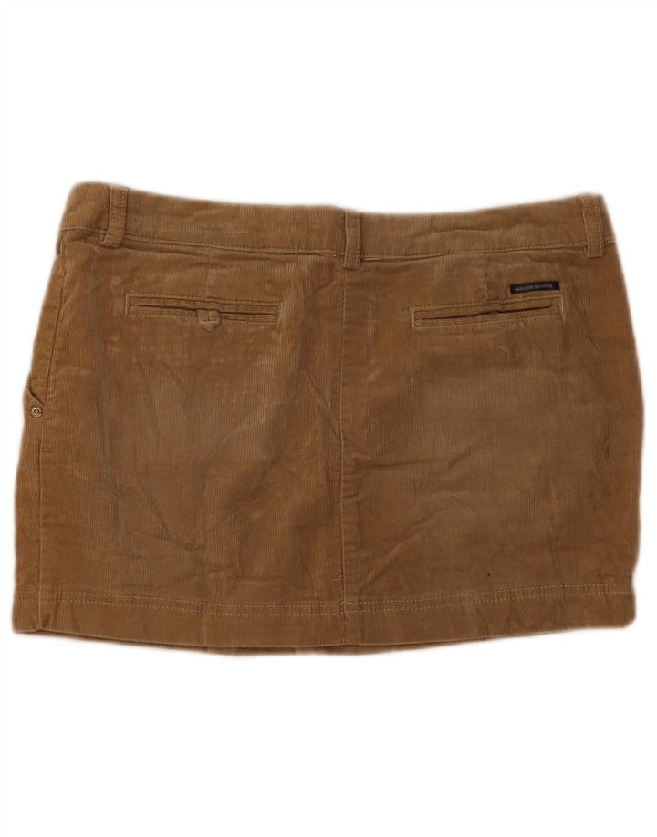 Minissaia feminina de veludo cotelê Maison Scotch W34 grande marrom
