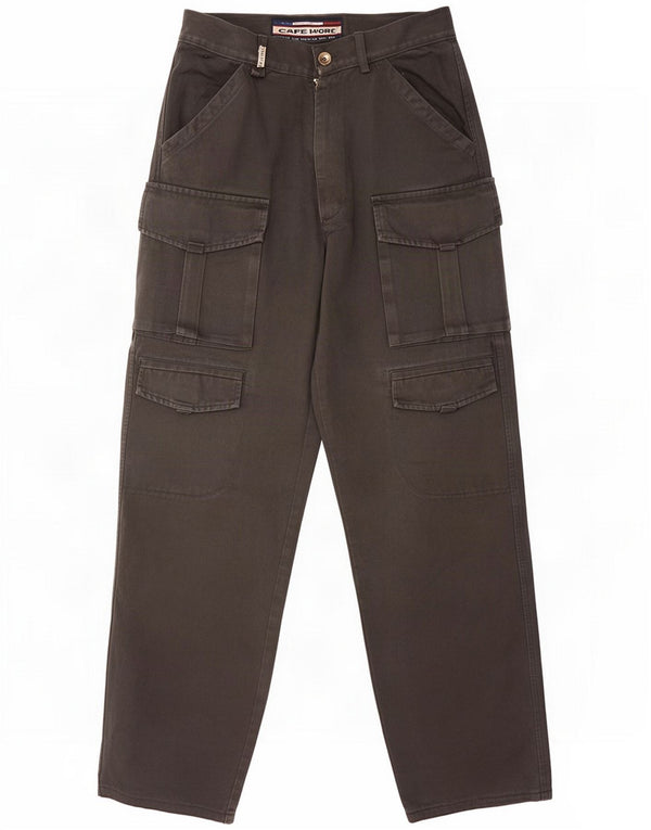 Cape Horn Womens Straight Cargo Calças tamanho 46 Médio W28 L29 Algodão Cinza