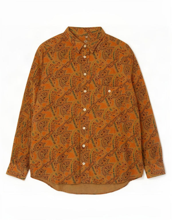 Camisa masculina vintage XL marrom Paisley