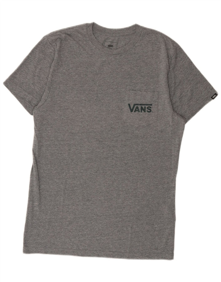 Camiseta masculina Vans Custom Fit Graphic Top cinza médio algodão manchado